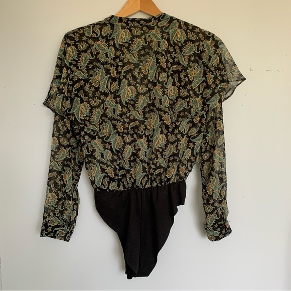 ZARA PAISLEY GREEN LONG SLEEVED BODYSUIT - Picture 10 of 10